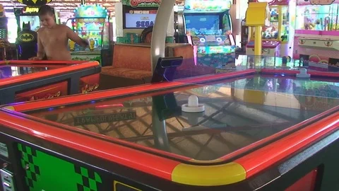 Turkey, Antalya, August 20, 2015, gaming hall people play Vídeos de archivo 75657612