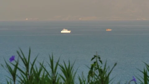 TURKEY, ANTALYA - August 20 , 2017 : Beautiful white yacht but the sea. Stock Footage 80394873