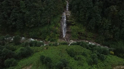 Turkey Ayder Valley, Cinematic Waterfall Stream, 4K Drone Stock Footage 230937576