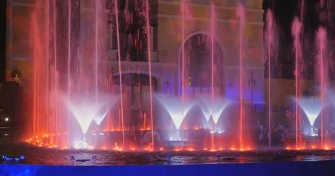 Turkey, Belek - 2017 October 4: Beautiful fountain in Land of Legends theme park Stock Footage 83578738