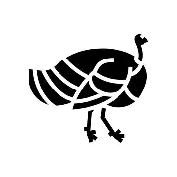 Turkey bird glyph icon vector illustration Illustrazione stock