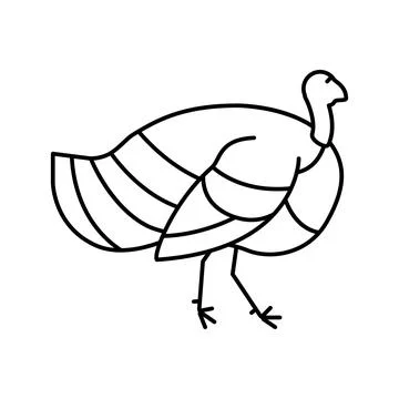 Turkey bird line icon vector illustration Illustrazione stock