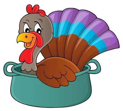 Turkey bird in pan theme image Stock-Illustration