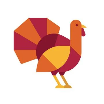 Turkey bird vector illustration in geometric style Stock Illustration