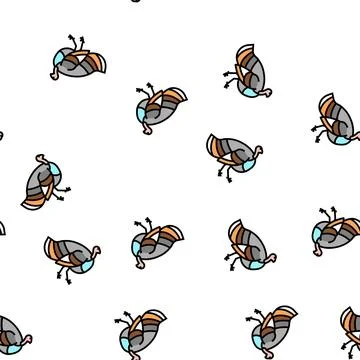 Turkey bird vector seamless pattern Illustrazione stock