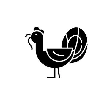 Turkey black icon, vector sign on isolated background. Turkey concept symbol Stock Illustration