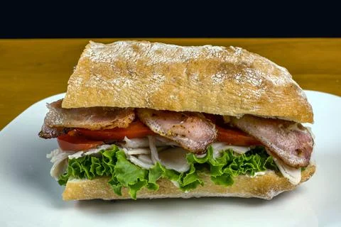 Turkey  blt on ciabatta bread, Stock Photos