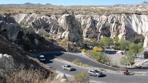 Turkey, Cappadocia mountain road Stock Footage 82264931