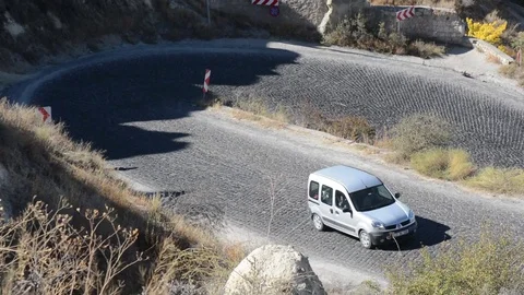 Turkey, Cappadocia mountain road Stock Footage 82265150
