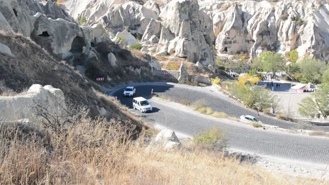 Turkey, Cappadocia mountain road Stock Footage 82265262