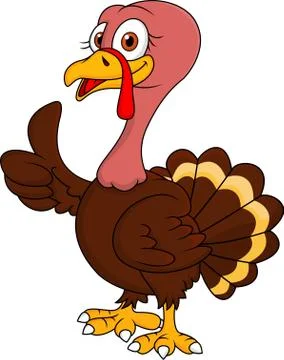 Turkey cartoon with thumb up Stock Illustration