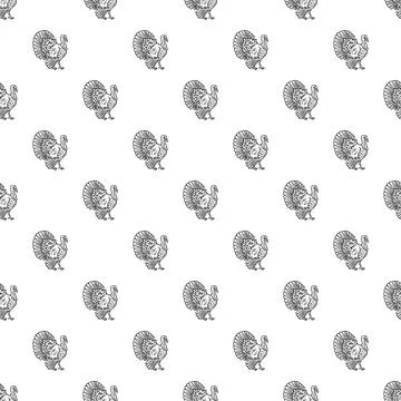 Turkey cock pattern seamless Stock Illustration