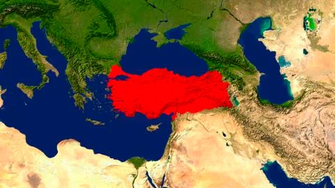 Turkey coloured red 스톡 일러스트