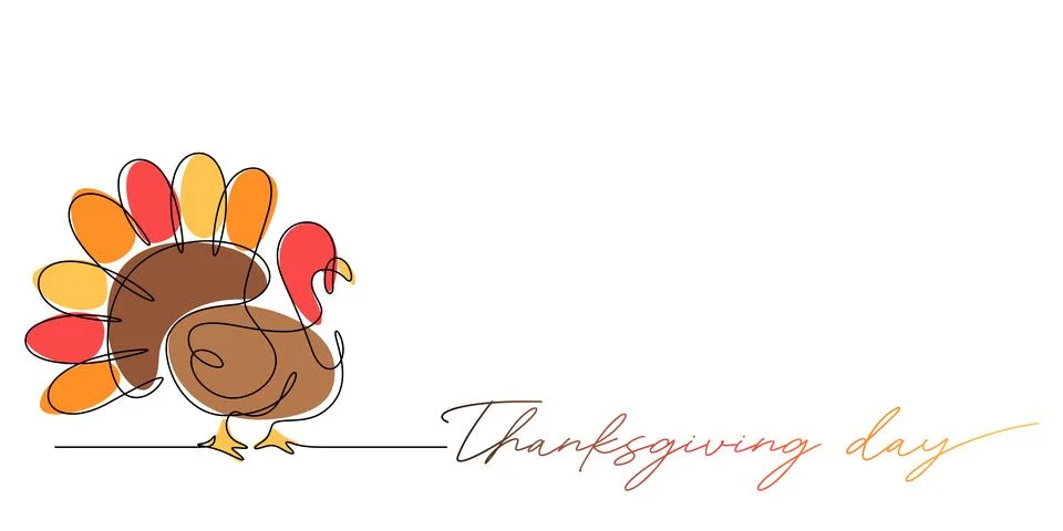 Turkey in continuous line drawing style vector illustration Stockillustratie