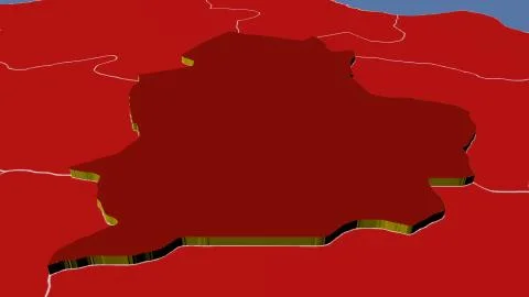 Turkey - Corum extruded on solid map Illustrazione stock