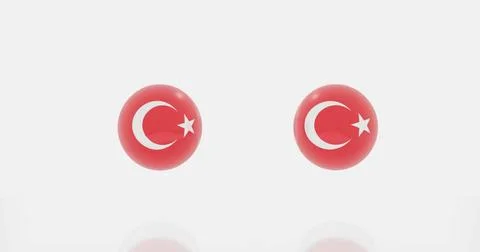 Turkey countries flag icon or symbols 3d render of globe in Turkey countri... Stock Photos