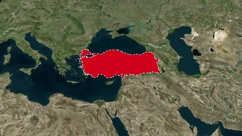 Turkey Country Border Highlight Map Zoom Animation 4K 库存影片 330383485