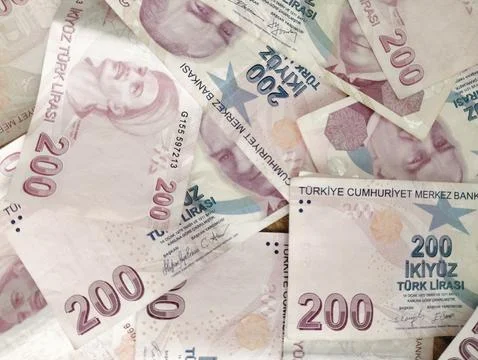 Turkey Currency Counting and sorting Foto stock
