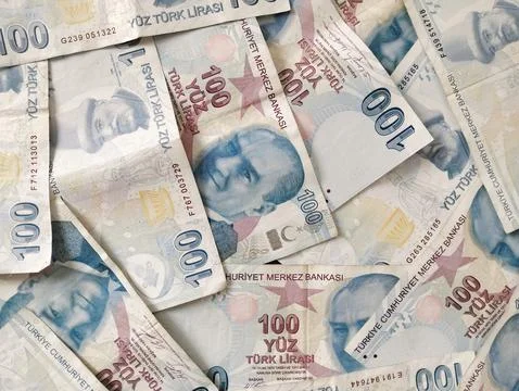 Turkey Currency Counting and sorting Stock Photos