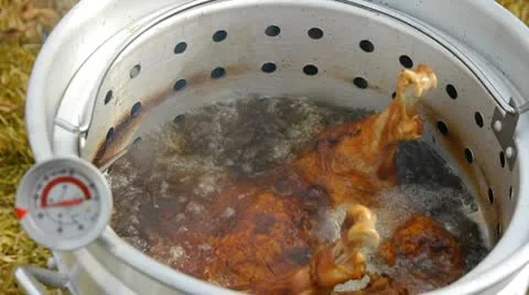 Turkey deep fry 库存影片 10730426