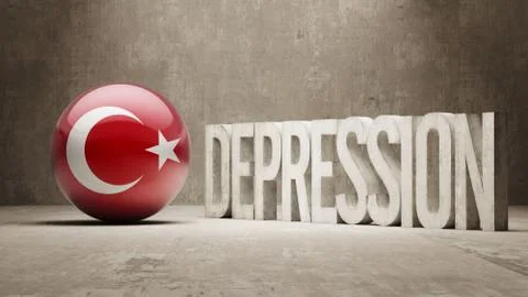 Turkey Depression Concept Stock Illustration
