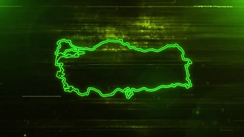 Turkey Digital Futuristic Glitch Map 動画素材 333668481