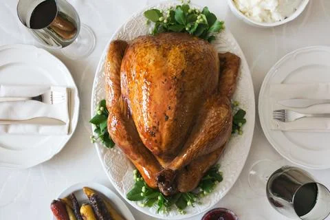 Turkey dinner setting Stock Photos