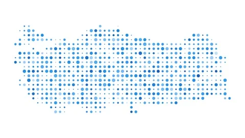 Turkey dotted digital map. Map of Turkey with pulsating colored circles. Shap... Stock Footage 231078898