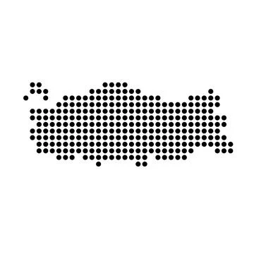 Turkey dotted vector map Stock Illustration