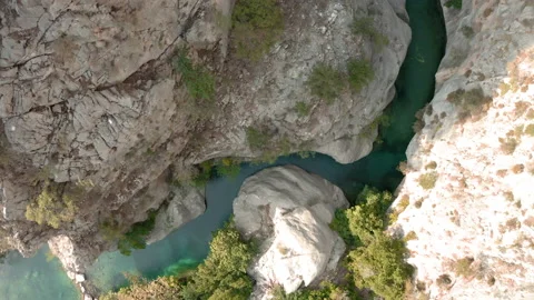Turkey drone rise from the gorge Stock Footage 130480772