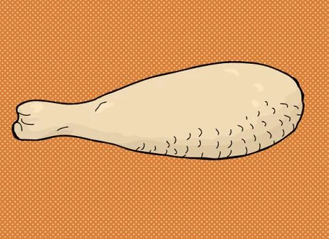 Turkey Drumstick On Brown Background Stock Illustration