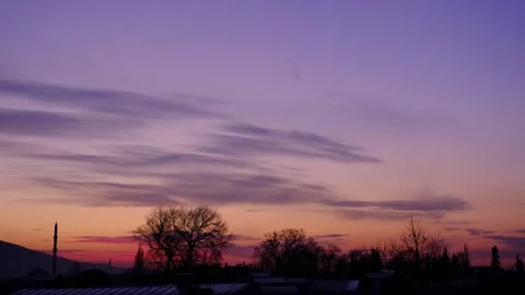 Turkey during sunset with magnificent clouds and sunshine reflection on the sky. Stock-Footage 151047809