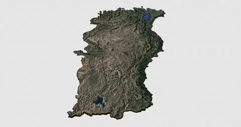 Turkey east to west map with 3d relief 4K satellite ground height Stock Footage 218620204