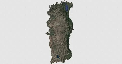 Turkey east to west map with 3d relief 4K satellite ground top height Stock Footage 218620275