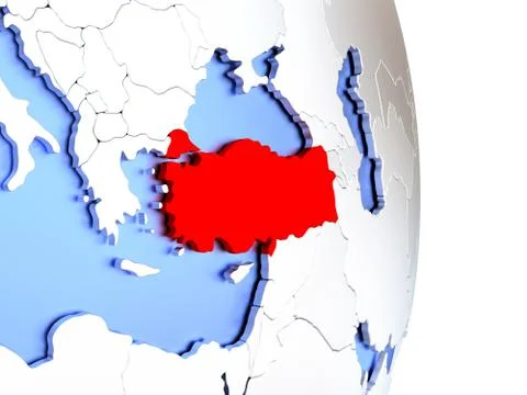Turkey on elegant modern 3D globe Illustrazione stock