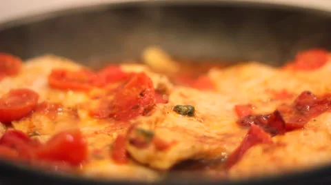 Turkey escalope with tomatoes Stock Footage 61545551