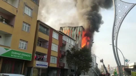 Turkey: Fire in perfume warehouse kills 6, injures 1 in northwestern Tur... Stock-Footage 320776835