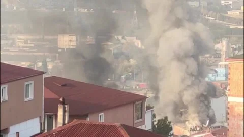 Turkey: Fire in perfume warehouse kills 6, injures 1 in northwestern Tur... Stock-Footage 320777875