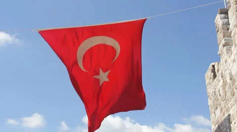 Turkey flag 2 Stock Footage 24850685