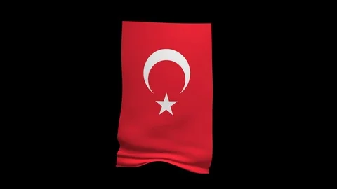 Turkey Flag alpha channel background Stock Footage 88406985