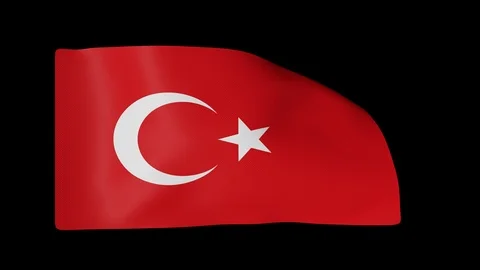 Turkey Flag with Alpha Channel 库存影片 87322901