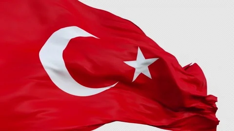 Turkey Flag on Alpha Channel Stock Footage 254769892