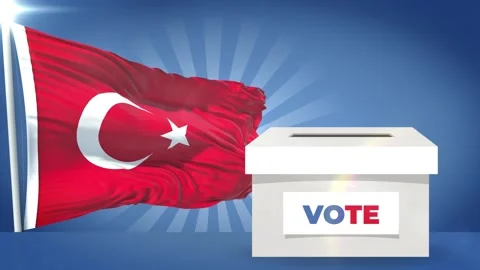 Turkey Flag and voting box general election 2024 Stock Footage 343377797