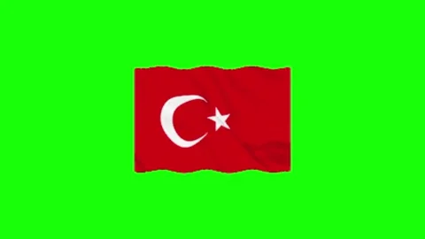 Turkey flag animation on green background Vidéo 329201045