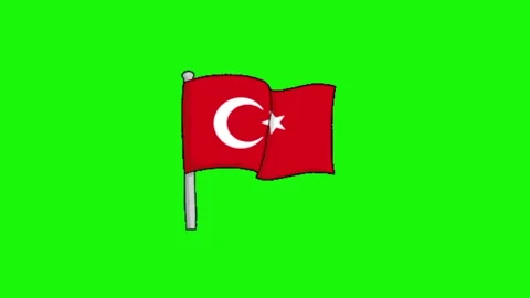 Turkey flag animation on green screen 库存影片 335257560