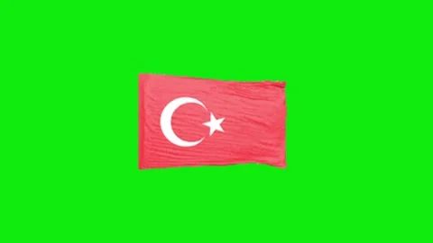 Turkey flag animation on green screen Stock-Footage 335259119