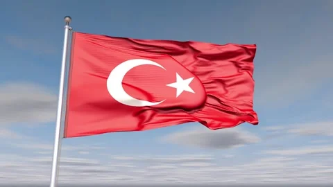 Turkey Flag Animation With Sky And Cloud Video stock 273369808