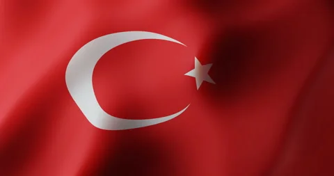 TURKEY Flag Animation,  TURKISH Background Colors  (3D Rendered Animation) Stock Footage 170368836