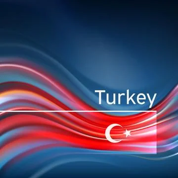 Turkey flag background. Abstract turkish flag in the blue sky. National holiday Illustrazione stock