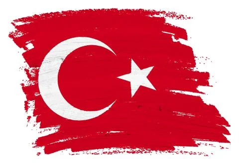 Turkey flag background paint splash 3d illustration with clipping path Stock Illustration